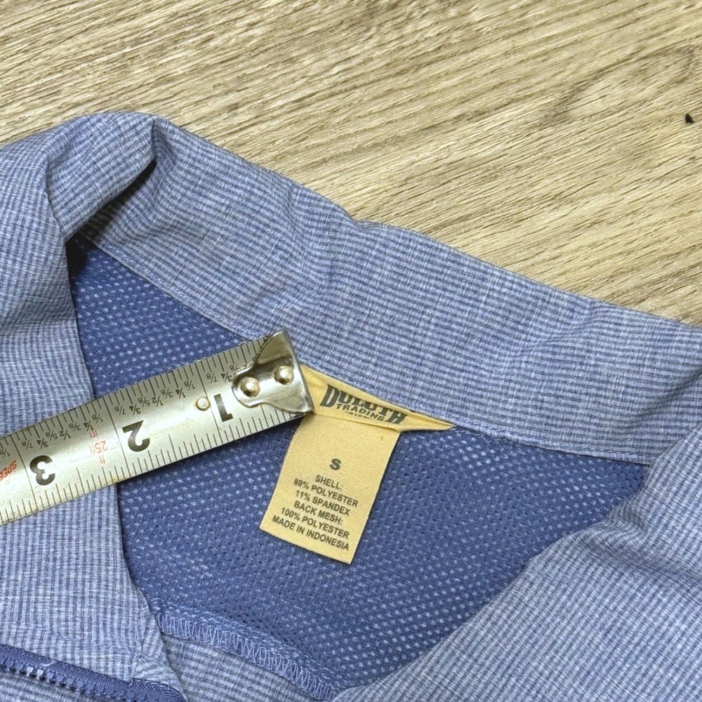 Duluth Trading Co Sol Survivor Tunic Vest Blue Stripe Full Zip Utility Size S - Picture 3 of 8